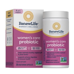 Renew Life Women 's probiotic capsules, Supports pH Balance for Women, Vaginal, Urinary, Digestive and Immune Health, L. Rhamnosus GG, Dairy, Soy and Gluten- Free, 25 Billion CFU - 30 Ct