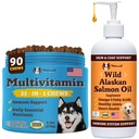 Natural Dog Company Wellness Bundle kutyáknak, Lazacolaj kutyáknak, multivitamin és kiegészítés, Itch Relief