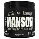 DARK METAL Inc. Manson High Stim Pre Edzés Por, Energia Fókusz Erő, Beta Alanine L- karnitin koffein Infinergy, 35 Srvgs, Kék Málna