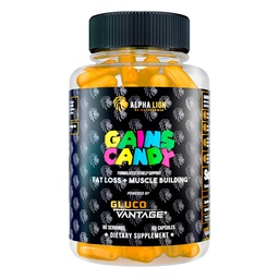 ALPHA LION Gains Candy, kiegészítő tabletták, amelyek támogatják a fogyás, izom épület, csökkenés testzsír, frissítő energia és edzés teljesítmény, 60 kapszula (DHB Berberine- GlucoVantage ®)