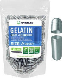 XPRS Nutra mérete 2 üres kapszula - 100 darab üres zselatin kapszula - pirula DIY kapszula töltelék - tiszta szarvasmarha pill gél kapcsok Do- it- Yourself kiegészítők (ezüst)