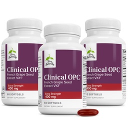 Terry Natural Clinical OPC Extra Strength - Cardiovascularis Health & Focus Support - Szőlőmag kivonat kiegészítés - Immuntámogató kiegészítés - 60 Softgels (3-as csomag)