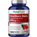 NusaPure Hawthorn Berry 20: 1 kivonat, 500 mg egyenértékű 10 000 mg 180 Veg Caps, alkalmas vegetáriánusok, Vegan, Non-GMO étrend kiegészítés