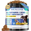 Kutya Vitaminok - 25- in1 Kutya Vitaminok és kiegészítők Multivitamin glükozamin probiotikumokkal Omega3 Puppy Multivitamin rágható kabátot, szív, HIPS & ízületek, emésztés és immunrendszer 200pcs