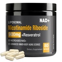 NAD kiegészítés - NAD + Nicotinamide Riboside (NR) és Resveratrol Quercetin 900mg Tiszta szerves NAD Plus celluláris javítási egészséges öregedés agy funkció, 80 kapszula
