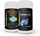 Intelligens Labs 2- in1 Bundle of Kids probiotics (6 Million CFU with Sunred and FOS) + Felnőtt probiotikumok (50 milliárd CFU, 10 Strains), nem kell hűteni, 2 hónap ellátás palackon