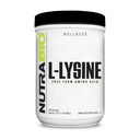 NutraBio L- Lysine Powder 500g - Essential Amino Acid for Protein Metabolizmus, Collagen Support, & Immune Health - Tiszta, íztelen, Non-GMO, Vegan- 500 Servings