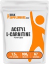 BulkSupplements.com Acetil L- karnitin por - mint ALCAR HCl, karnitin kiegészítés - Gluten Free, 1,5 g per Serving, 100g (3.5 oz) (Pack of 1)