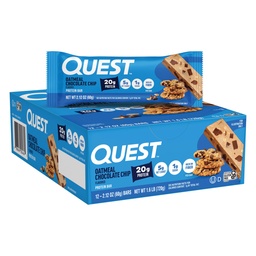 Quest Nutrition Zabkása Csokoládé Chip Protein Bárok, 20g fehérje, 1g cukor, 5g Net Carb, glutén mentes, Keto Friendly, 12 gróf