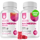 Magnézium Gummees Sugar- Free - Nyugodt Magnéziumpótló gyerekeknek, Támogató nyugtató alvás, Sugar- Free Magnézium Citrate Gumies gyerekeknek és felnőtteknek (120 gróf)