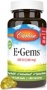 Carlson - E- Gems 400 NE (268 mg), Natural- Source E vitamin, Optimal Wellness, 140 Soft Gels