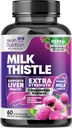 Milk Thistle Supplement with Silymarin Marianum & Dandelion Root Liver Health Support - 9: 1 kivonat Máj Cleanse Detox & Javítás 1000mg egyenértékű - Természet Tej Thistle kiegészítők - 60 kapszula