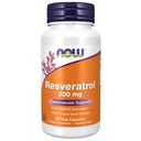 Now Foods Supplements, Natural Resveratrol 200 mg vörös borkivonattal, 60 Veg kapszula