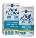 Vital Planet - Vital Flora Probiotics férfiaknak, 60 billió CFU, 60 Diverse Strains, 7 Organic Prebiotics, Férfi 's Daily Table Stable Probiotic for Immune Support, Gas Relief, Digestic Health 60 kapszula