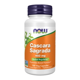 NOW Foods Supplements, Cascara Sagrada (Rhamnus purshiana) 450 mg, Herbal Regularity *, 100 Veg kapszula
