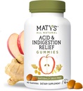 Matys Acid & Insecution Relief Gumies, Safe Antacid for Alcosional Acid Reflux & Heartburn in Felnőttek & Kids 4 Years +, Alacsony cukor, Gluten Free, Vegan Gumi Készült Apple Cider Vinear, 40 szám