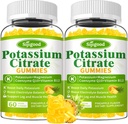 2 Pack Kálium Citrate Gumies - Nagy potencia Kálium kiegészítés izomegészség, Leg Cramp Relief, Elektrolit Balance - Vegan, Non-GMO, Gluten- mentes, Ananász Flavor, 120