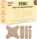 FEBU Eco- Friendly Bamboo Fabric Bandages - 124; PFAS - Ingyenes kötszerek tekercsekhez & Cuts - 124; Rugalmas Fabric Bandage