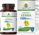 Brieofood Organic Senna 1500mg, 45 Servings, vegetáriánus, glutén mentes, 90 vegetáriánus tabletta