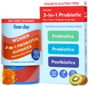 ELSŐ NAP Womens 3- in- 1 probiotikus gumik - Prebiotikus + probiotikus + postbiotikus kiegészítés - Emésztő és orális egészség, immunfunkció és energiaszintek - 30- napos ellátás