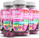Multimane Collagen Gummees Biotin Keratin Hyaluronic Acid Bamboo A C-vitamin D-vitamin E-vitamin Folate Palmetto Silica B3 Vitaminok Hajbőr és köröm gummies által Tiszta Nutra