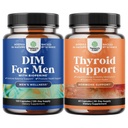 Bundle of DIM Supplement for Men with Panax Ginseng Bioperine Grapeseed & Astragalus for Prosztata Health and Herbal Thyroid Support Complex with L Tyrosine, Bladderwrack, Selenium & Pure Ashwagandha