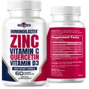 Cink Quercetin 500 mg D-vitaminnal és C antioxidáns immunszupport magas potenciállal Quercetin Cink kiegészítés férfiak és nők - Gluten, Soy, & Dairy Free - 60 Count (1-es csomag)