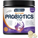 Probiotikumok kutyák, fagyasztott-szárított kutya probiotikumok és emésztési enzimek, Plus Omega3 viszkető bőr, 3- in- 1 Prebiotikumok emésztési egészség, kutya vitaminok és kiegészítők immunrendszeri, 120 bit