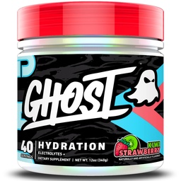 GHOST hydration, Kiwi Strawberry, 40 Serv, Electrolyte Powder - Drink Mix Supplement Magnézium, Kálium, Kalcium, C-vitamin & Taurin for Energy & Endurance - Vegan, Soy, Sugar & Gluten