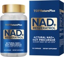 NAD + kiegészítés 1000 mg Pure Organic, Legmagasabb NAD + Resveratrol kiegészítés Max Abszorpció energia és DNS javítás, öregedés védelem, agy funkció támogatás, 120 kapszula