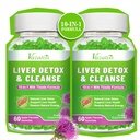 Máj tisztítás Detox javítási gumik, Tej Thistle Gumies articsóka, Gyermekláncfű a máj támogatása, Vegan & Non- GMO, Gelatin- mentes, Apple Flavor 120ct
