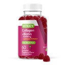 Viteey Collagen Gummees Biotin Gumies for Hair Skin and Nails Vitamins - Biotin és Collagen kiegészítők nők és férfiak részére - Vegan, gluténmentes - 60 gróf