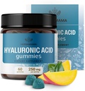 HERBAMAMA Hyaluronic Acid Gumies - 250mg Tiszta hyaluronic Acid for Hair, Skin & Nails Support - Vegan, Non-GMO Skin Elasticity Supplement - 60 Pectin- Based Mango- Flavored Chews