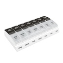EZY DOSE Hetente (7- nap) Napi AM / PM Pill Case, Medicine Planner, Vitamin Organizer, Addition Container, Small Pop- out Commodities, Tervezett utazási, 2 alkalommal egy nap, fekete és tiszta Lids
