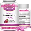 Cukor mentes resveratrol gumik - magas tisztaságú resveratrol kiegészítés antioxidáns, egészséges öregedés, bőr, agy, szerves - 120 gumi