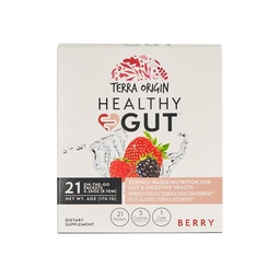 Terra ORIGIN Egészséges Gut Stick Packs, L- Glutamin, Slippery Elm, Aloe Vera, Licorice Root kivonat, Gut Health, Emésztési támogatás, Leaky Gut javítási, Immunfunkció, On- Theel, 21 Ct, Berry