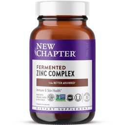 Új fejezet Cink kiegészítés, fermentált cink komplexum, One Daily for Immune Support + Skin Health, Mineral- egyensúlyozás Formula Rich rézben, Easy to Swallow & Digest, 30 Count (1 hónap ellátás)