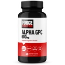 FORCE FACTOR Alpha GPC Brain Supplement for Memory and Focus, Mood Support Supplement with Alpha GPC 600mg, Premium Quality, Vegan, Non-GMO, 60 kapszula