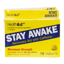 HealthA2Z ® Stay Awake Awake 124; 200 mg Cawaqq124; Alerness Aid with Caubaire 124; 3 csomag 16 Tabelt (48 tabletta Total)