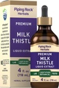 Piping Rock Milk Thistle Extract Folyékony cseppfolyós cseppfolyós cseppek (Drops) 124; 4 Fl Oz) 124; Herb Tincture Supplement 124; Alvásmentes drops 124; Vegetáriánus oldat 124; Nem GMO, Gluten Free
