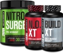 Jacked Factory Nitrosurge Pre Workout, N.O. XT Nitric Oxide Supplement & Build - XT XT Daily Muscle Builder Bundle