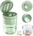 Pill Cutter Splitter diszperzer, Pill Cutter kis vagy nagy pirula, Crushes Pills, Vitaminok, Tabletta, rozsdamentes acél penge, eltávolítható ivókupa (Green1)