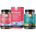 Bundle of G Curve Horny Goat Weed for Women - Enhanced Energy Mood Performance and Herbal Hepatic Support Milk Thistle Supplement with Dandelion Root, Coline, Beetroot & Artichout Extract