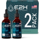 E2H Májelégzési kiegészítés Milk Thistle - Máj-egészségügyi Formula - Articsóka kivonat, Gyermekláncfű Root, Chanca Piedra, és több - Absorbent Liquid Formula (2 palackok)