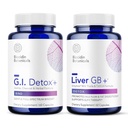 Biocidin G.I. Detox + Gentle Binder & Máj GB + Epehólyag Máj támogatás - Segítség optimalizálása toxin eltávolítás és zsír emésztés - Aktivált kőszén, Zeolit, TUDCA & keserű gyógynövények (2 termék)