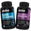 Lung Cleanse & Actived Charcoin Capsules - Légzőszervi kiegészítők és szerves kókuszszén pirula gyomorgáz és puffadás támogatás - Herbal méregtelenítés tüdők, bronchial Health & Gut