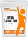 BulkSupplements.com Beta Carotene Powder - Beta Carotene Supplement, A-vitamin Supplement for Immune and Vision Support - Gluten Free, 900mg per Serving, 250g (8.8 oz) (1-es csomag)