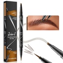 9706 2- in- 1 Double- Ended Liquid Eyebrow Pen, 4 Tip Head & 1 Tip Ultra Fine Eyebrow Pen, Könnyen rajzolható Realista szemöldök, 4 Szín, Vízálló (2 # Dark Brown)