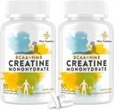 8- in1 Kreatin- monohidrát BCAA & HMB-vel, 5000 mg férfiaknak és nőknek, Creatine Chews for Muscle, Recovery, Endurance & Strength, High Absorption, Lemon Flavor, Sugar- Free, 180 tabletta