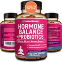 Hormon Balance + Probiotics for Women- Natural Menopause Relief, Weight Management, Bloating, Hot Flash, PMS) 124; Organic Maca, Chasteberry, Dong Quai & Black Cohosh